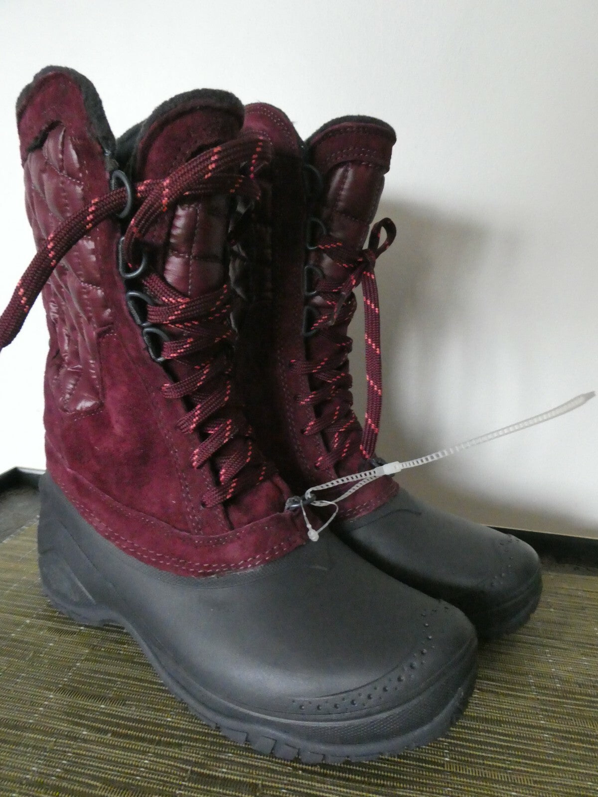 The North Face authentically burgundy waterproof lace-up boots size 7