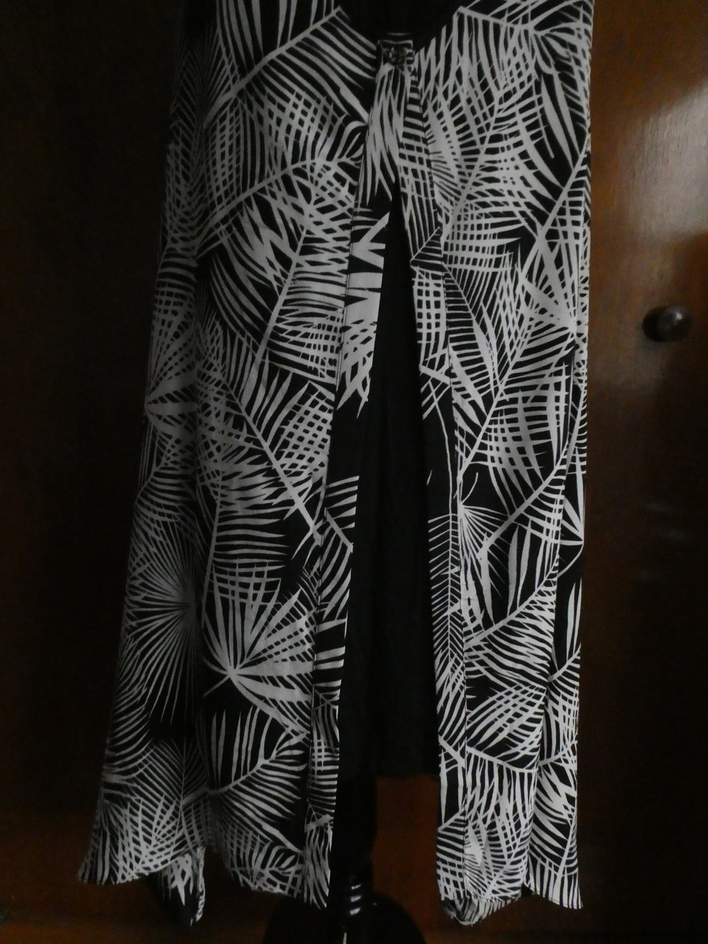 Partizia Lusa Milano Black/White Detailed Asymmetric Tunic Dress Size Medium