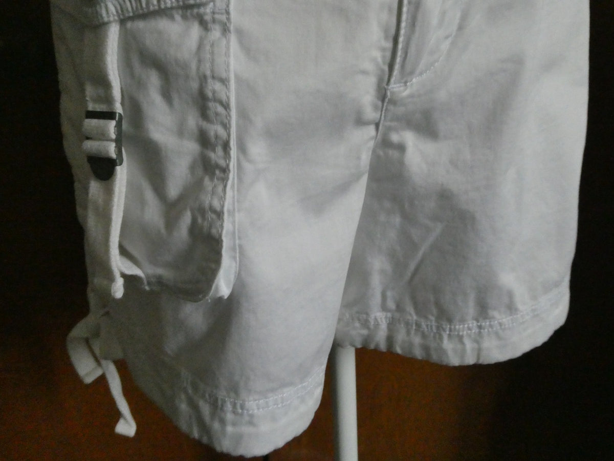 United Colors of Benetton Women White Cargo Shorts EU 46 Cotton Stretch US 10/12