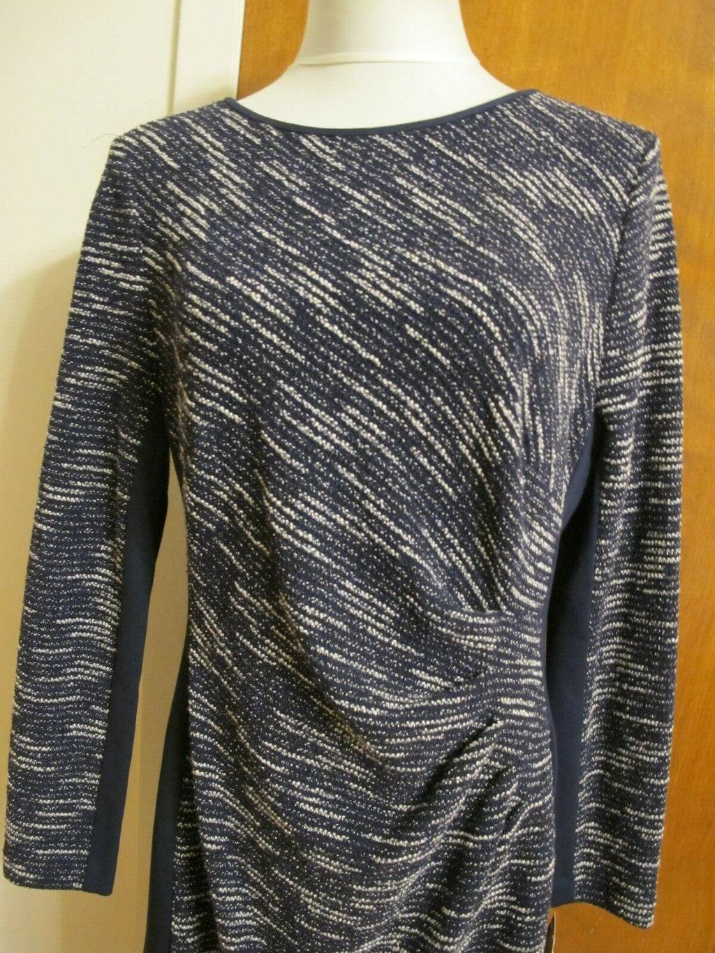 Ralph Lauren Women’s Navy Gathered Long Sleeves Dress Size 14 