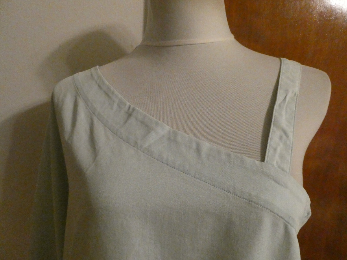 Anthropologie Holding Horses Maddie Blue Chambray One Shoulder Top Large $88