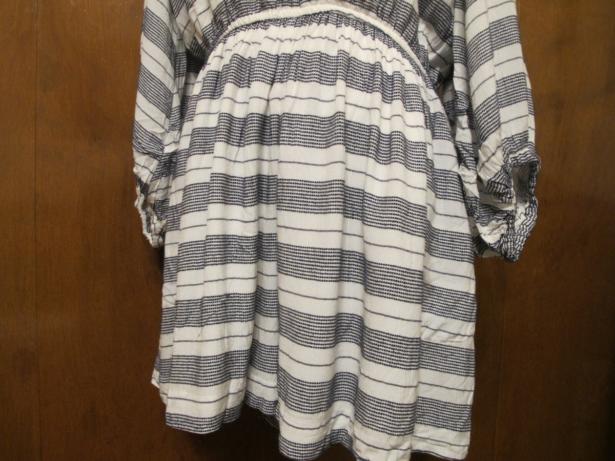 Anthropologie Holding Horses White/Black Lined Tie Romper Jumpsuit Large
