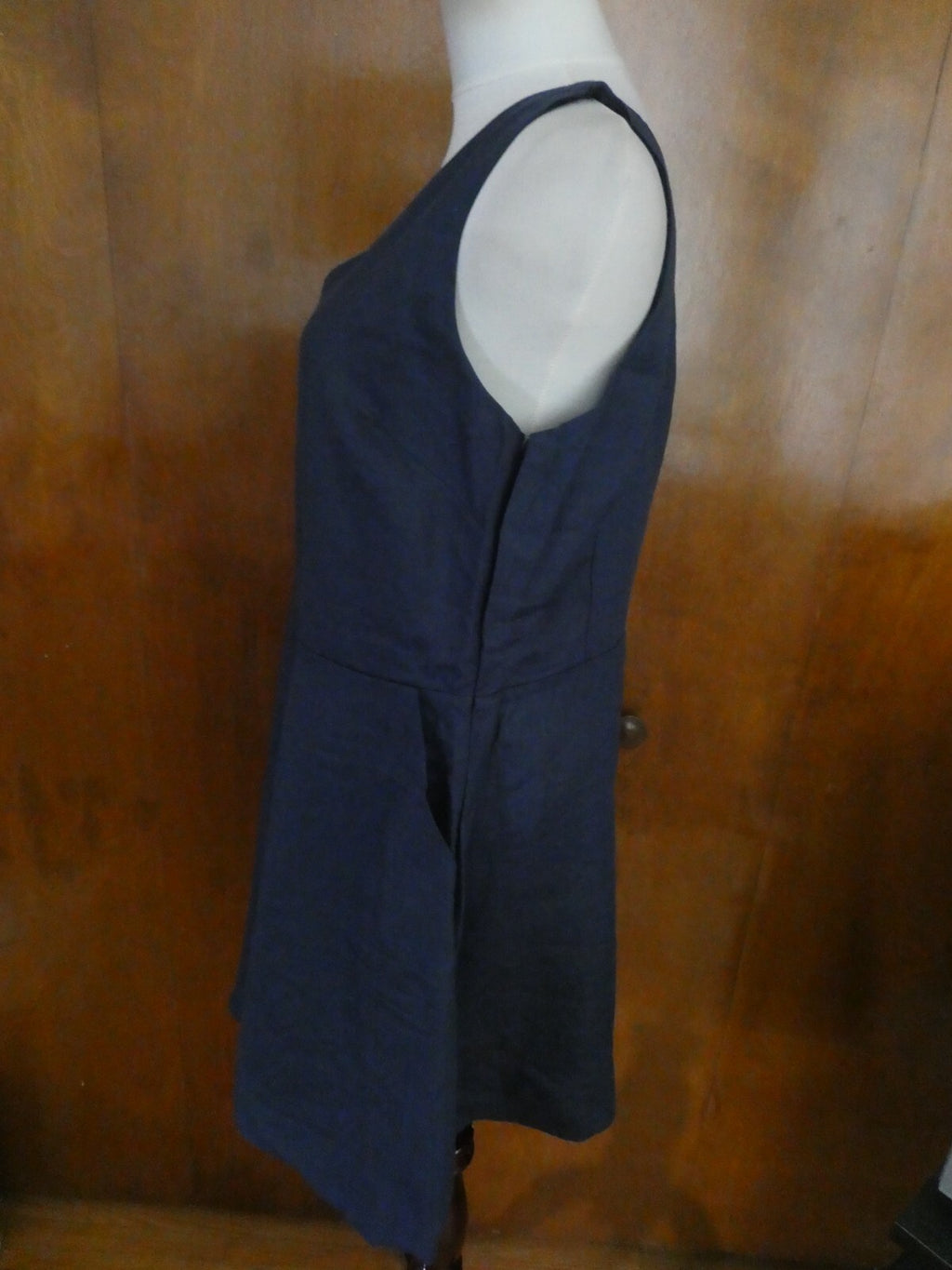 Gap Women's Navy Linen Lined Dress Size 16 fits size 14