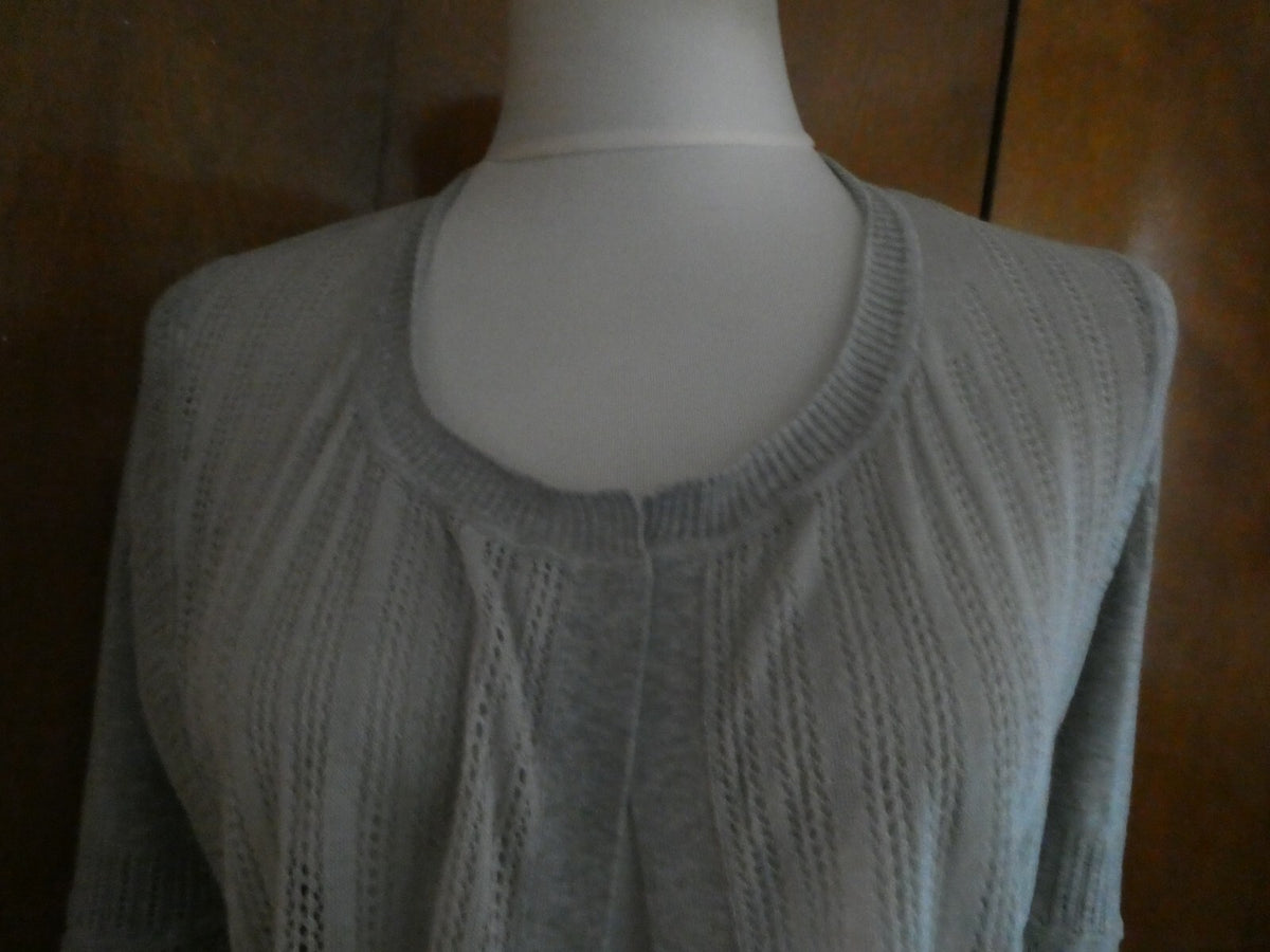 Authentic Burberry Women's Open Front Long Sleeve Gray Cardigan Small