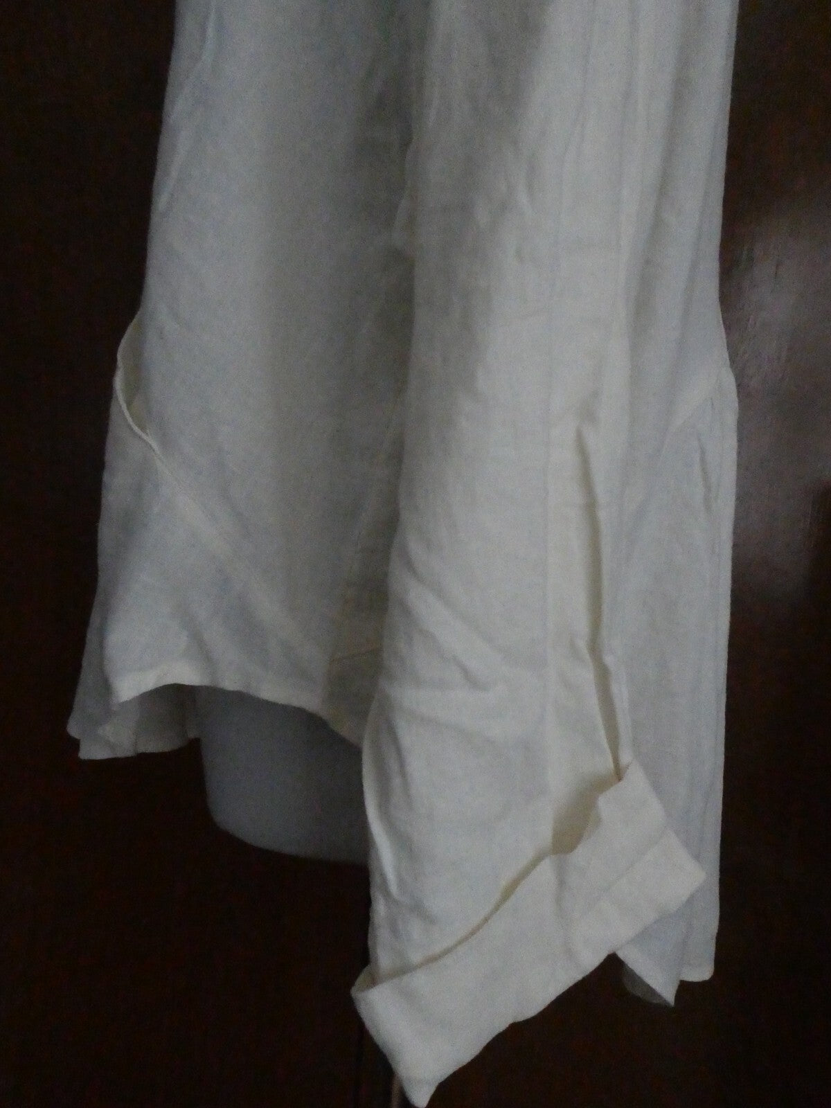 Free People women's ivory linen/rayon crocheted long sleeves top size small