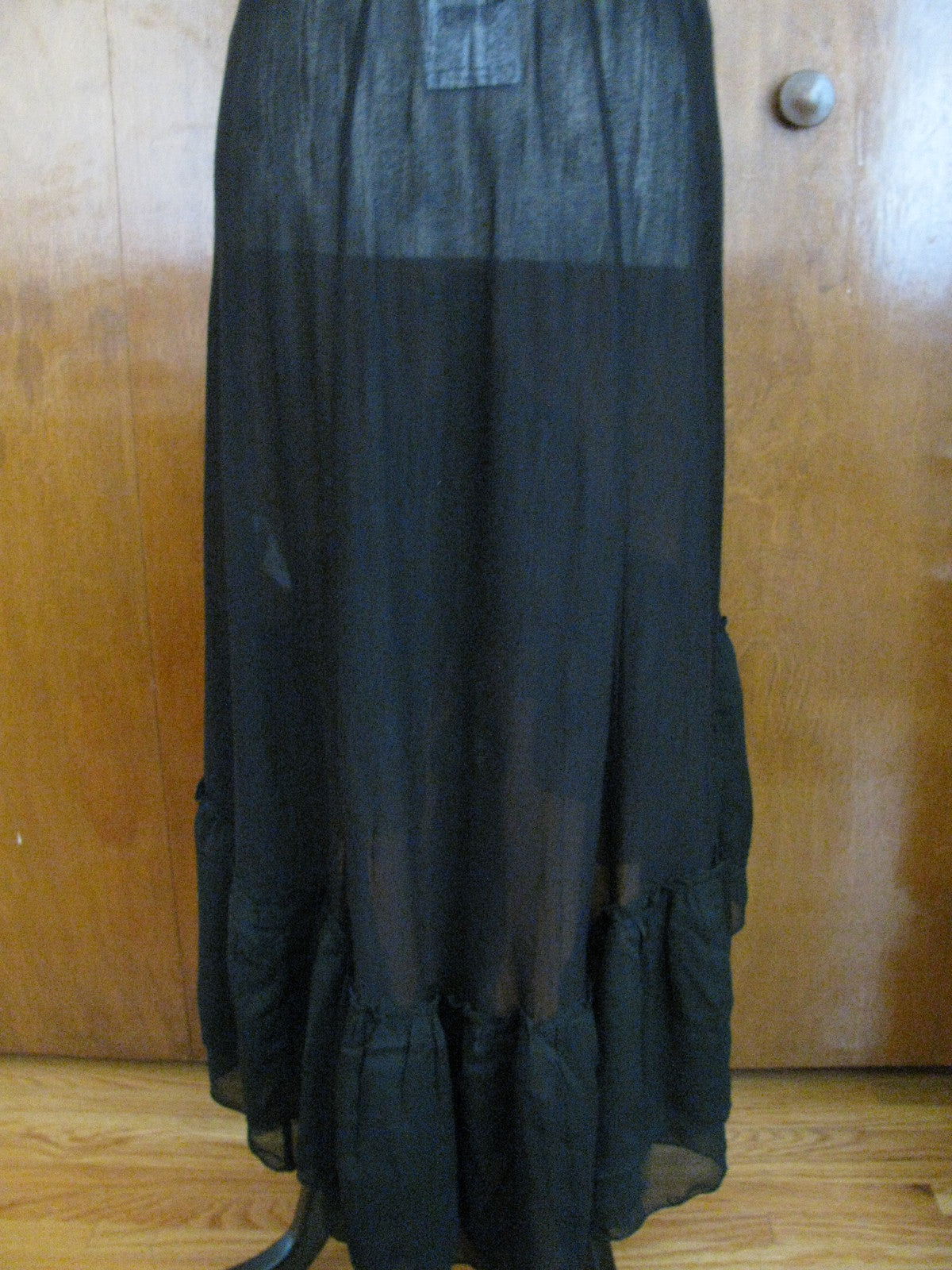 Free People black soft rayon halter mesh bead detailed NWT dress size XSmall  