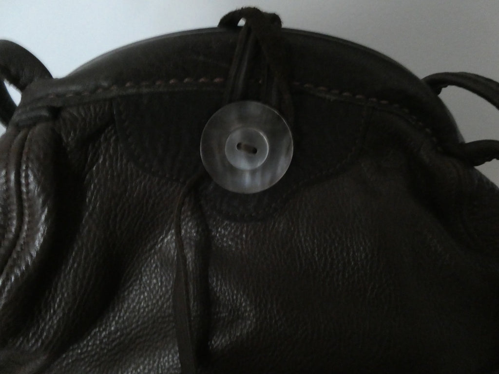 Vintage AMANN Brown Genuine Leather Shoulder Crossbody Bag Large 12x8x5 "1990s"
