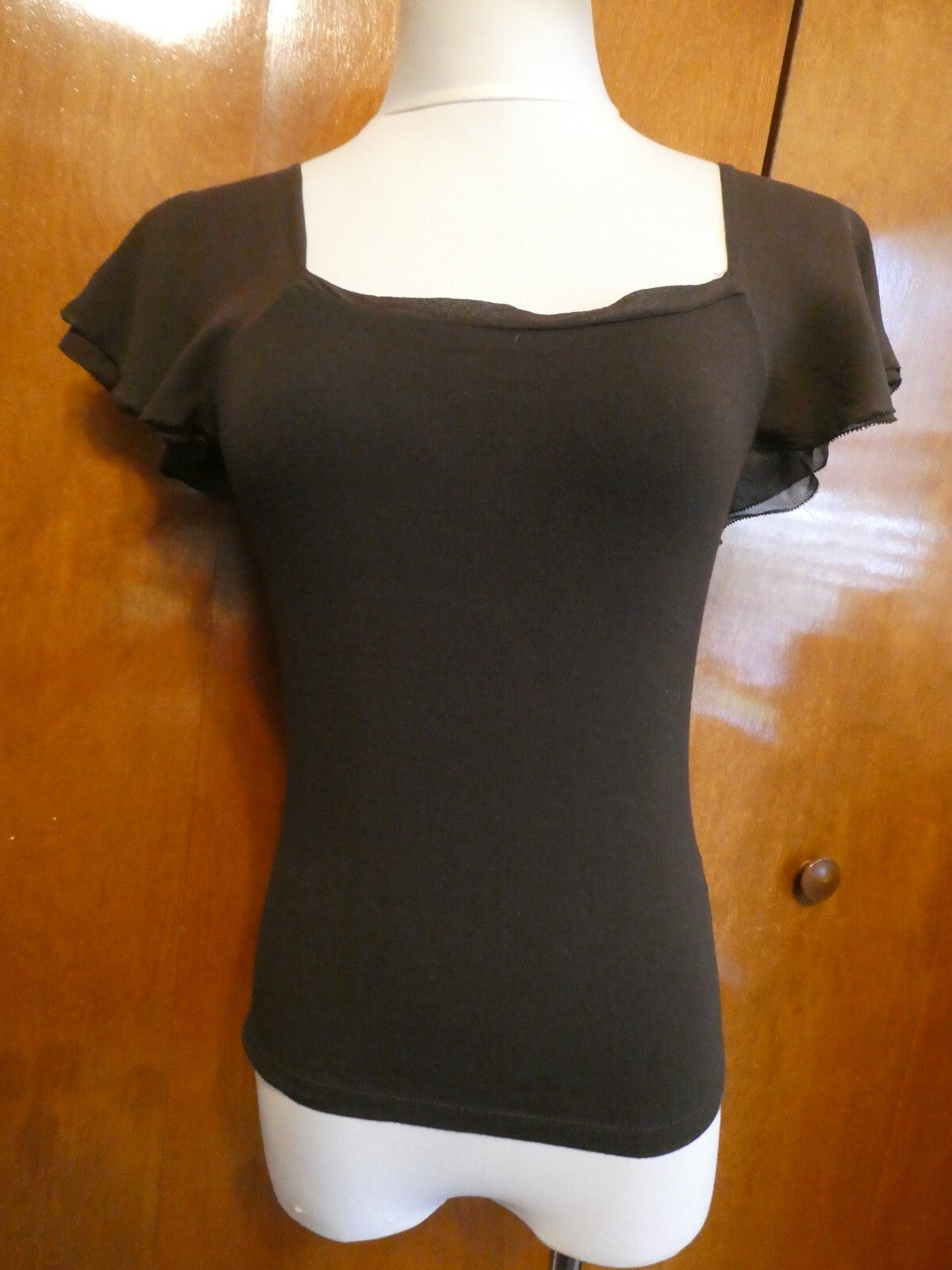 Lauren Ralph Lauren Women's Broun Detailed Rayon Top Xsmall