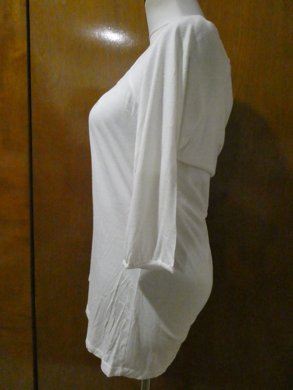 Vertigo Paris women's 3/4 sleeves ivory viscose detailed tunic top size medium