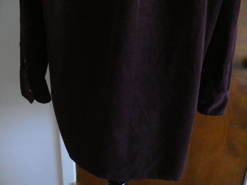 Talbots Women’s Large Purple Corduroy Button Front Shirt Top 100% Cotton India