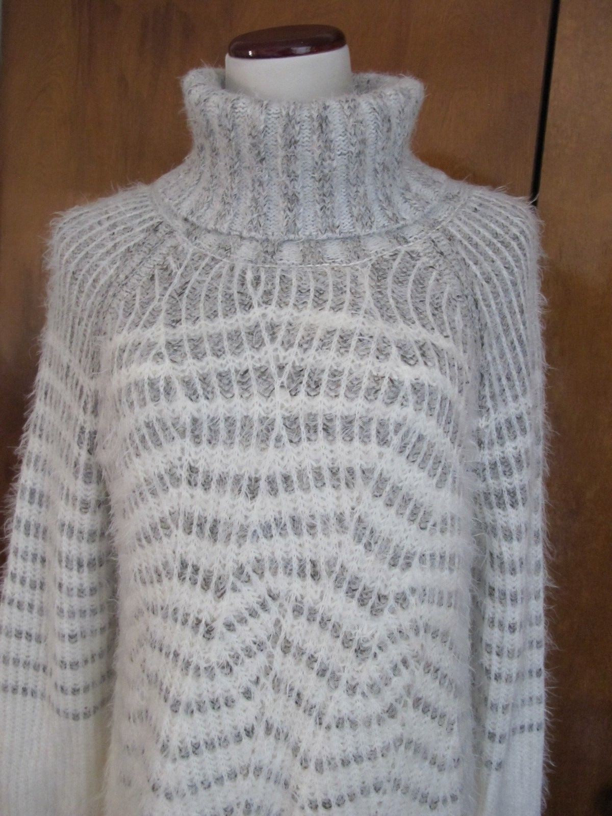 Anthropologie women's white gray turtleneck dress Size M,L,S