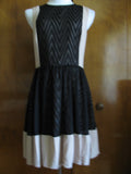 Rachel Roy women's black white mesh lined foxy lady dress size 8 New