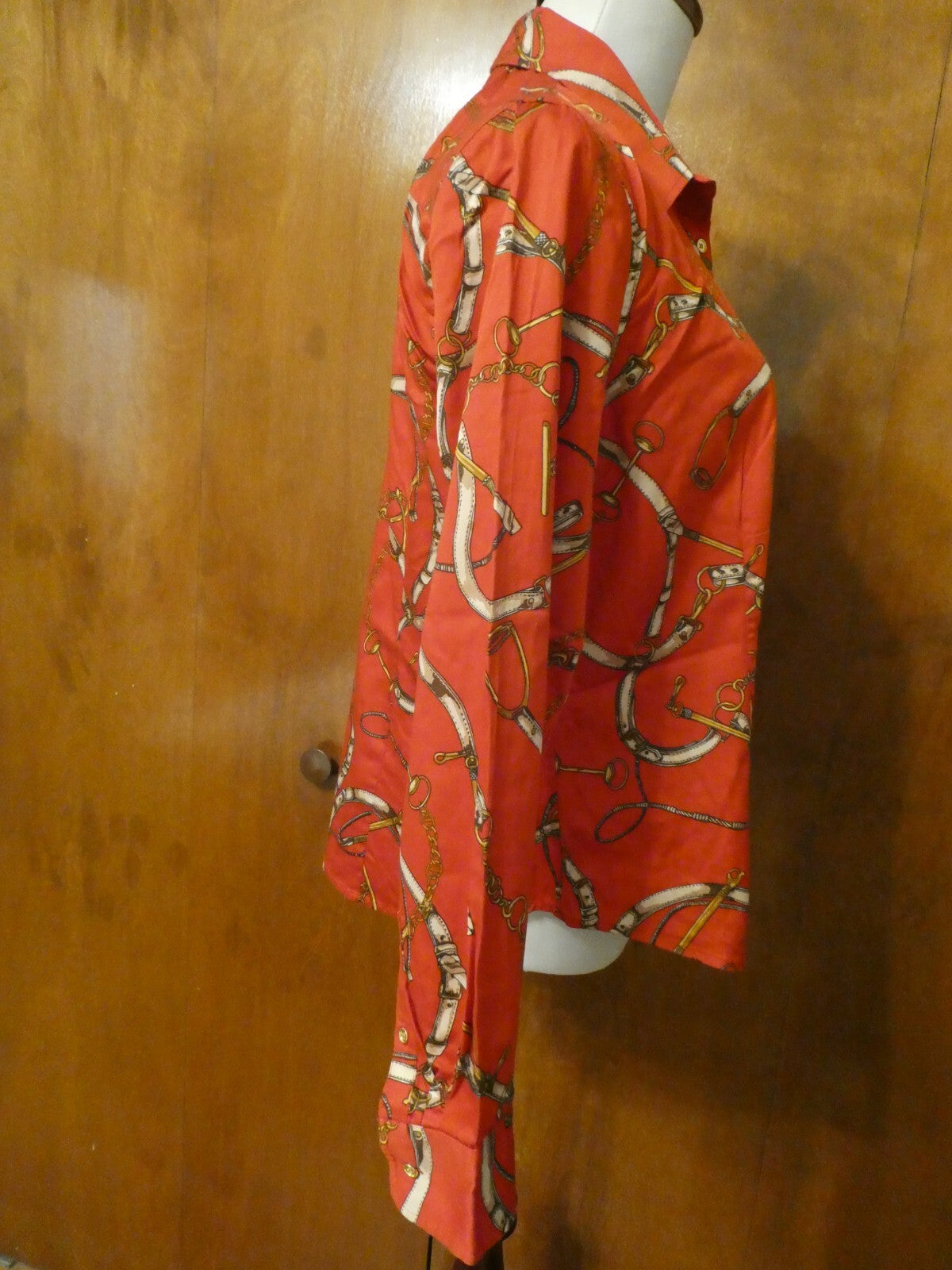 TALBOTS women's red multicolor long sleeveless cotton top size 16P