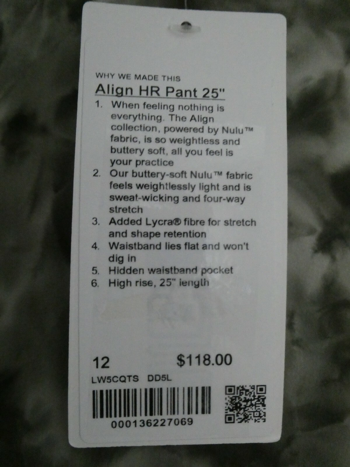 Lululemon Align Running Pants Tight 25" Green Tie Dye Size US 12, US 18