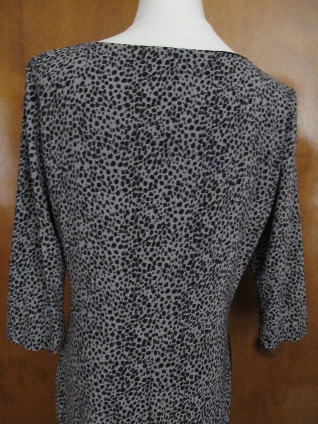 Ralph Lauren women's black gray gathered lined dress 16 