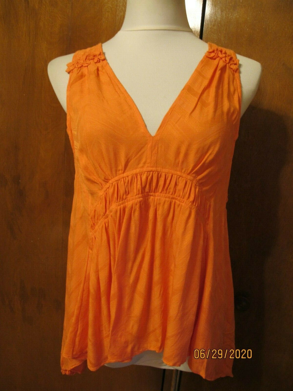 Anthropologie Maeve  Women's Coral Rayon Top 