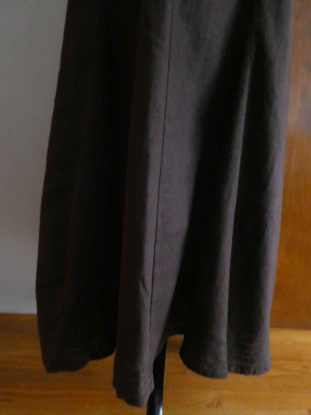 Carole Little Women Brown Lined Midi A-Line Linen/Rayon Detailed Skirt Size 10