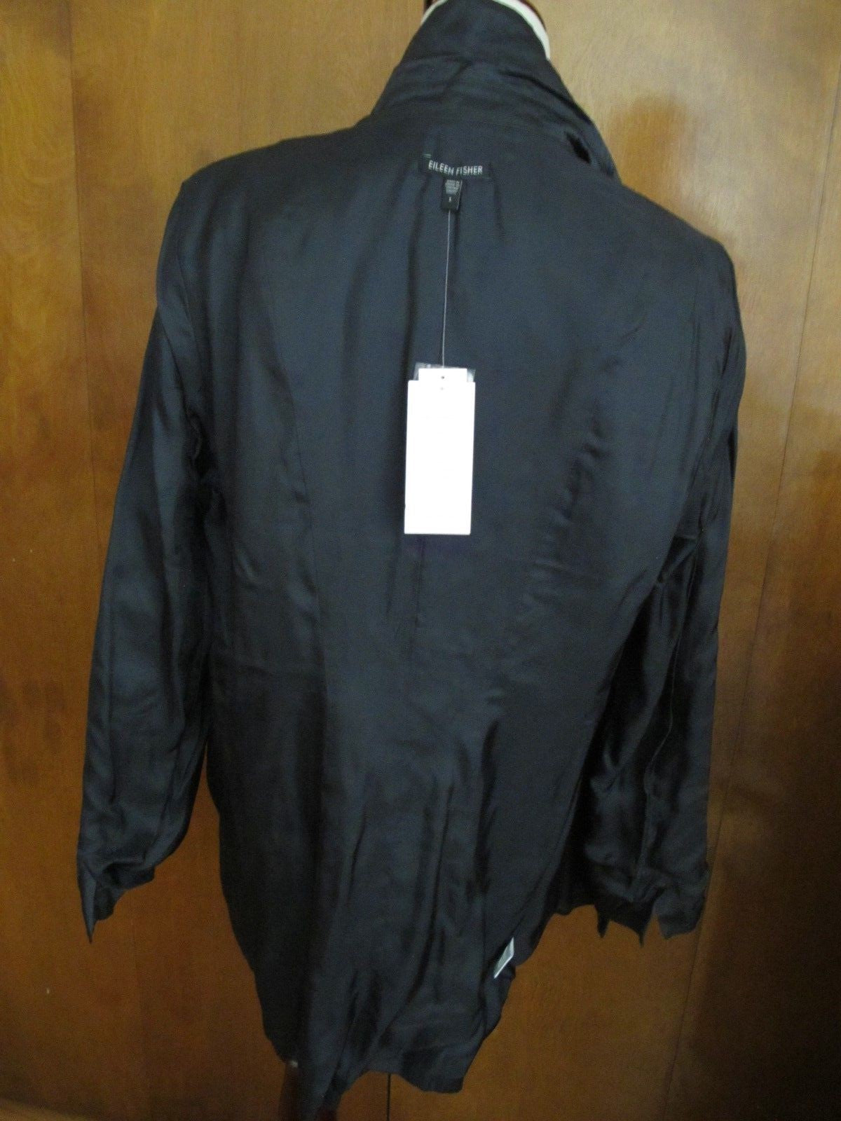 Eillen Fisher Women’s Gray Lined Satin Cotton Jacket Large New