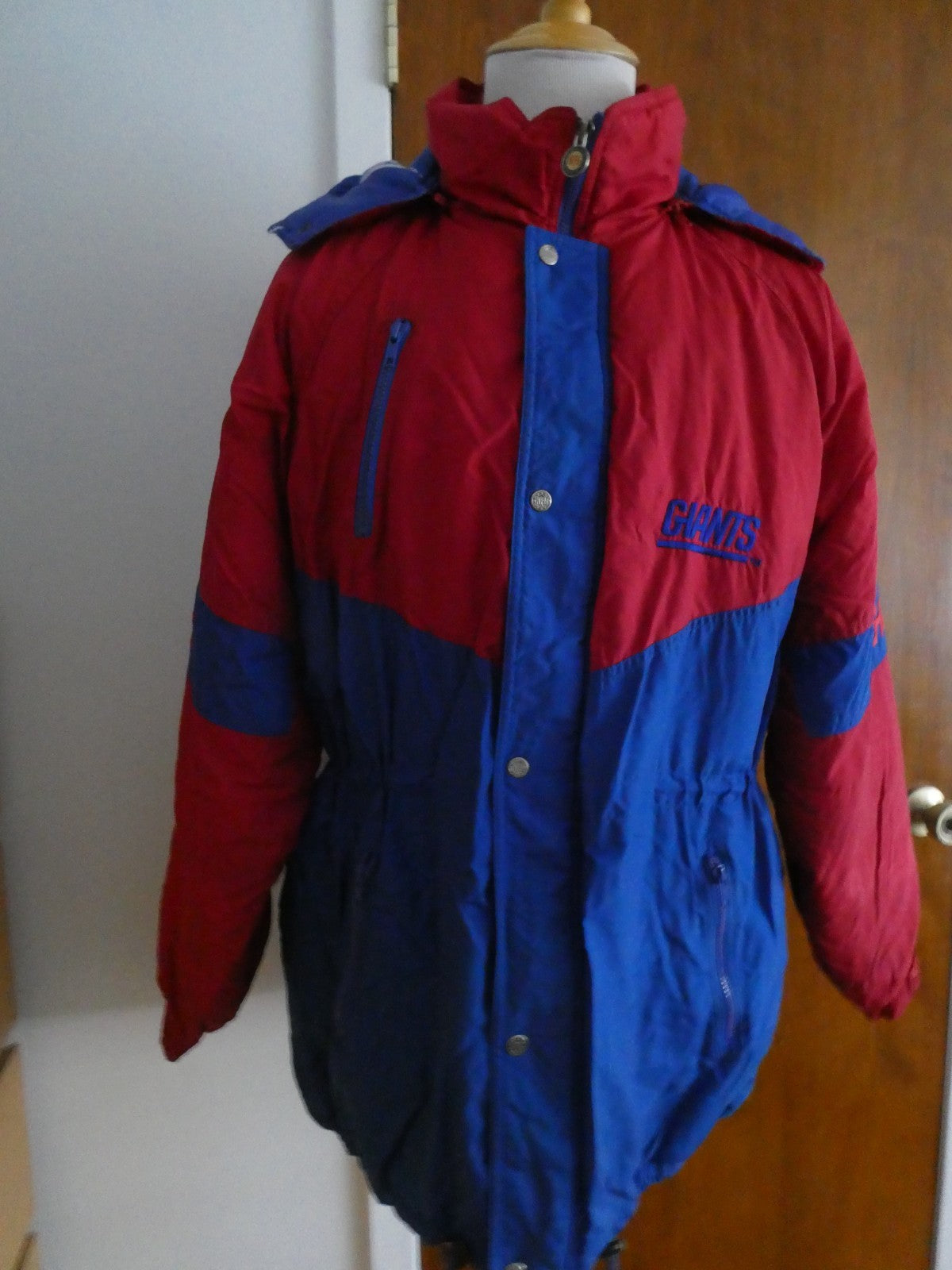 Vintage NFL New York Giants Winter Jacket Men’s Red/Blue Size Xlarge