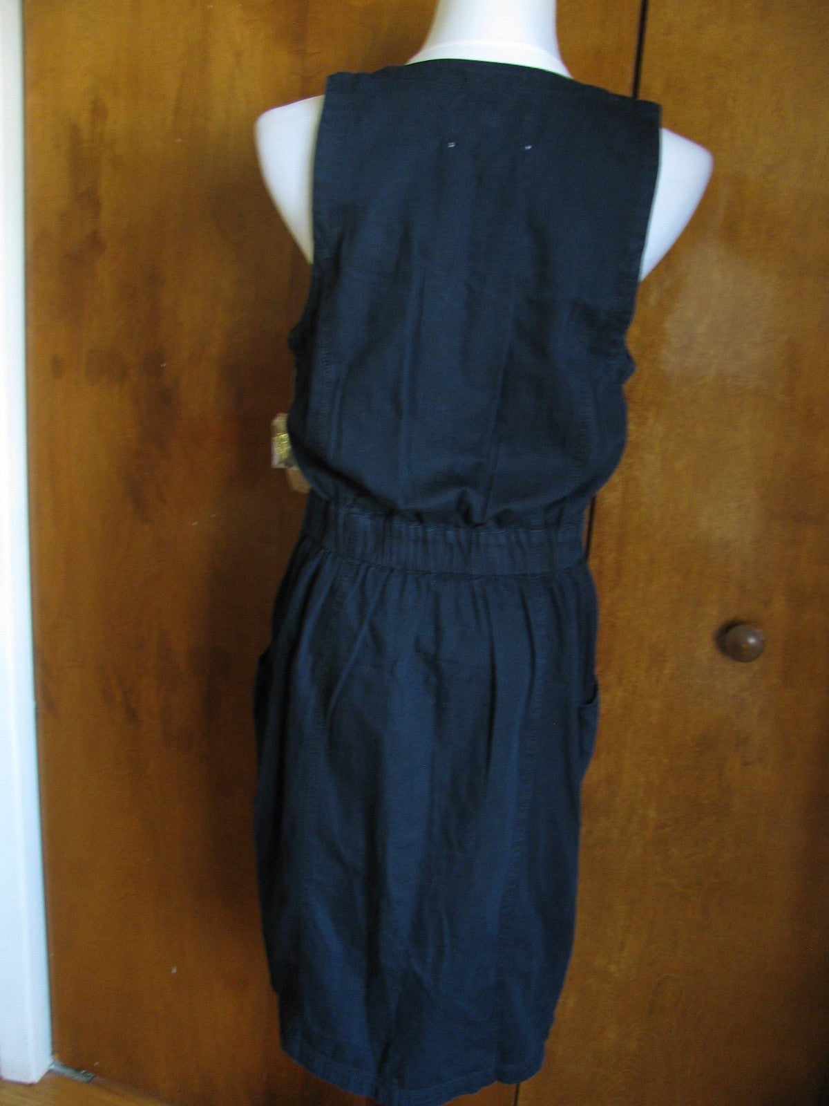 Rachel Roy women's navy sleeveless button down pocketed dress Large NWT