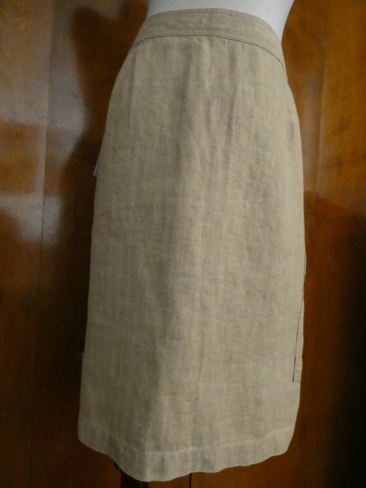 Lauren Ralth Lauren women's tan wrap 100% linen skirt size 12 