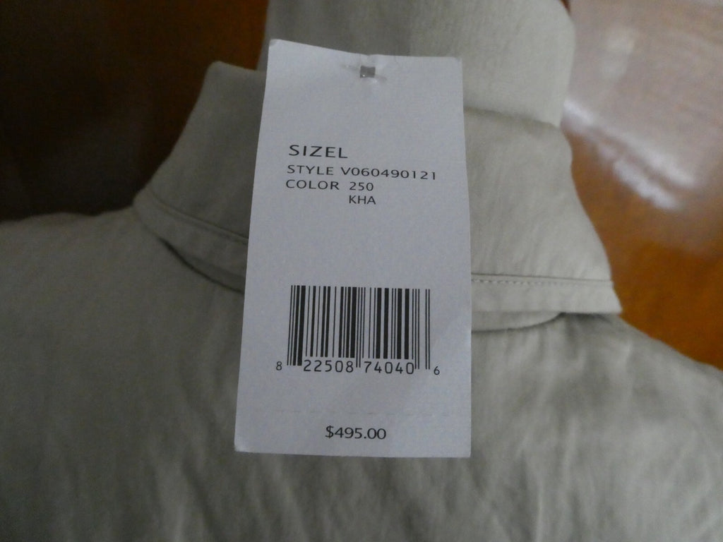 Vince women’s khaki detailed lined coat Size Large NWT