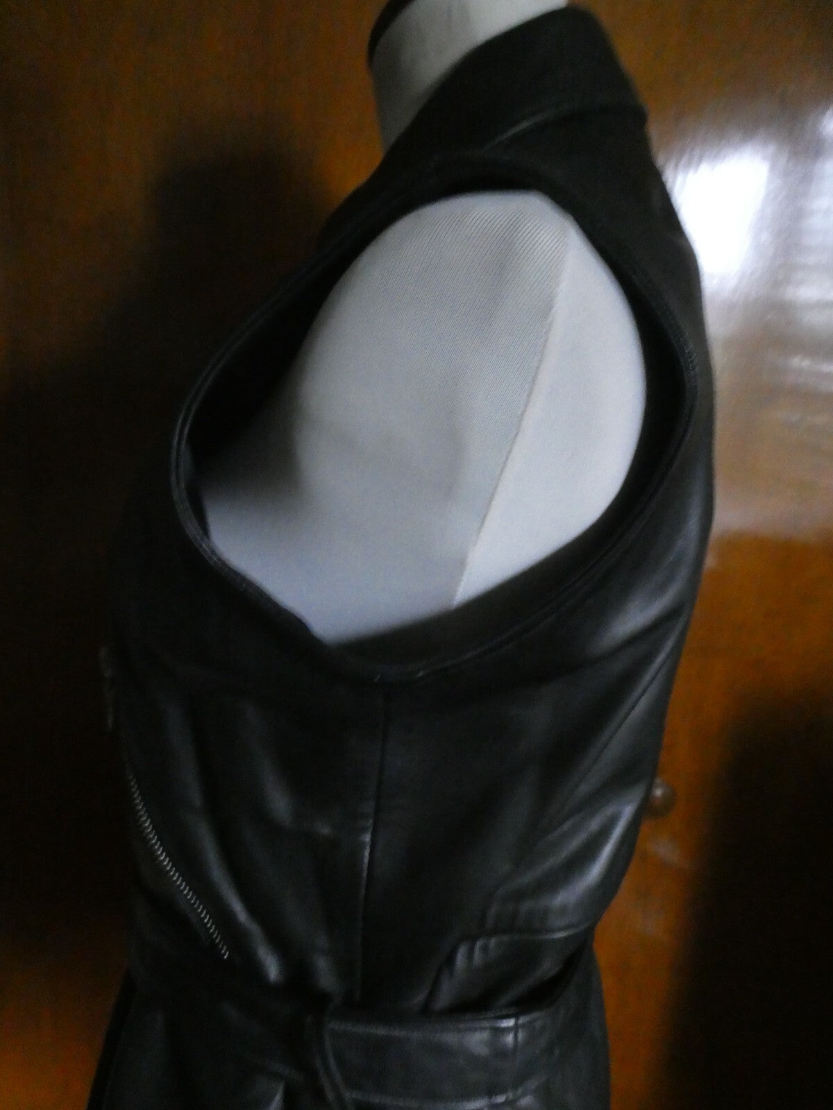 John Michael Designer Black 100% Soft Leather Woman's Vest Size XS