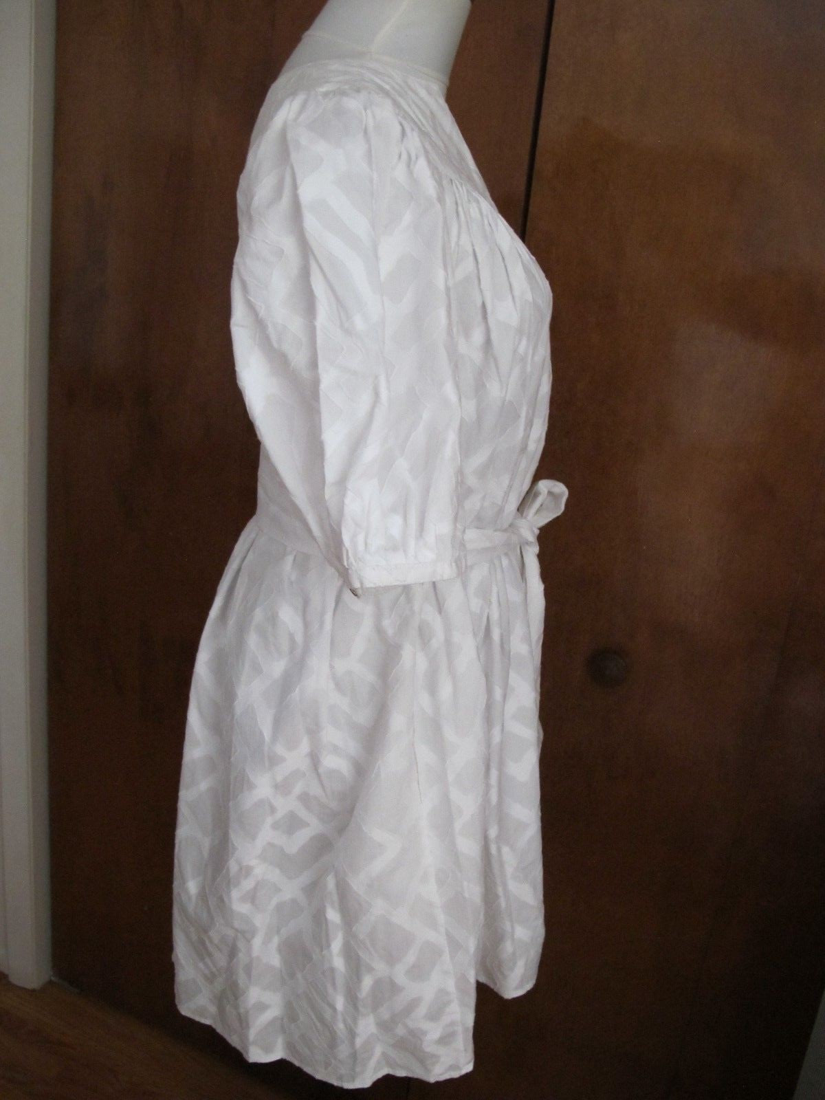 Catherine Malandrino Women's White Detailed Belted Dress 12 