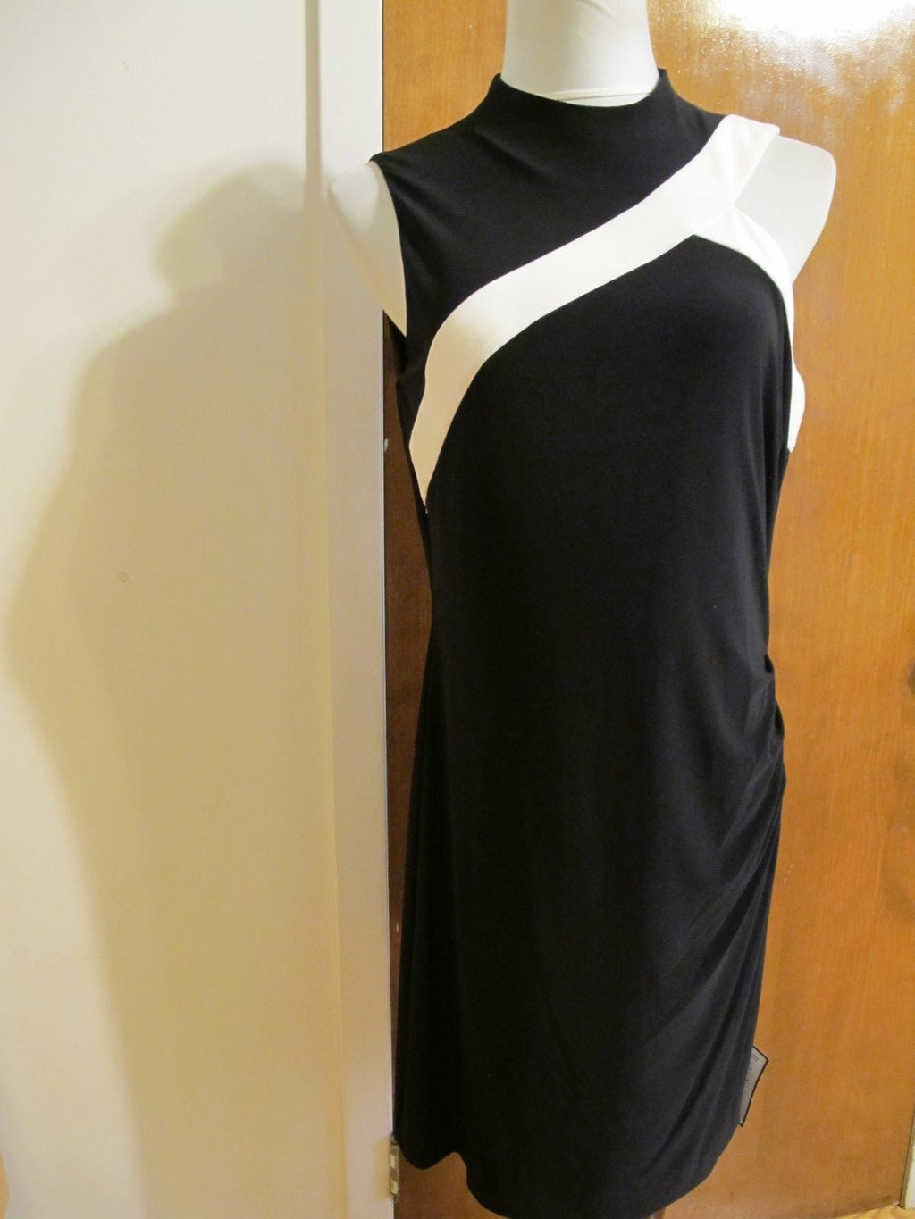 Ralph Lauren Women's Black White Evening Lined Dress 14