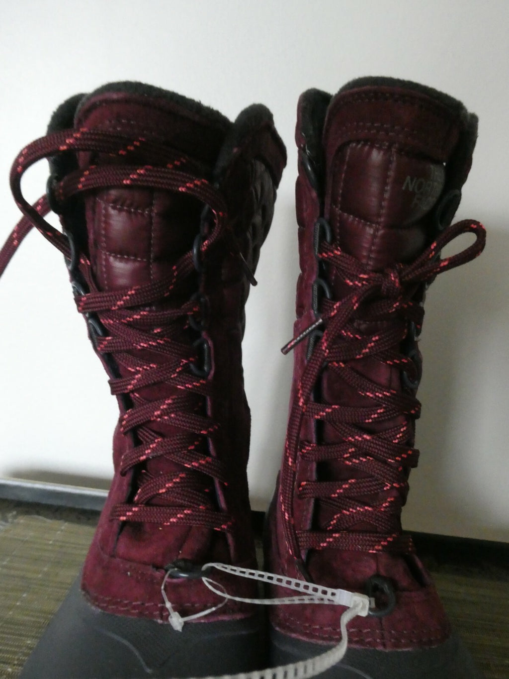 The North Face authentically burgundy waterproof lace-up boots size 7