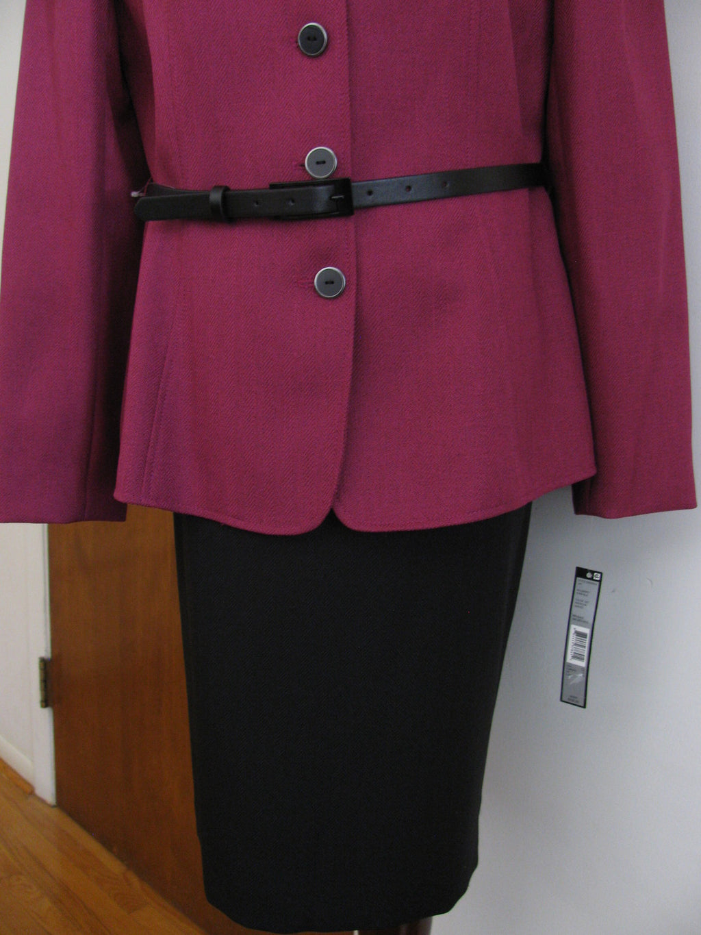 Tahari Asl Women’s Purple Belted 2 Piece Skirt Suit Size 16P New