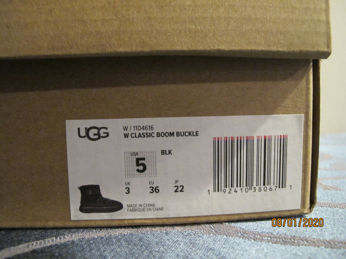 Ugg Australia Women's Black Classic Boom Buckle Combines Sneaker And Boot 5