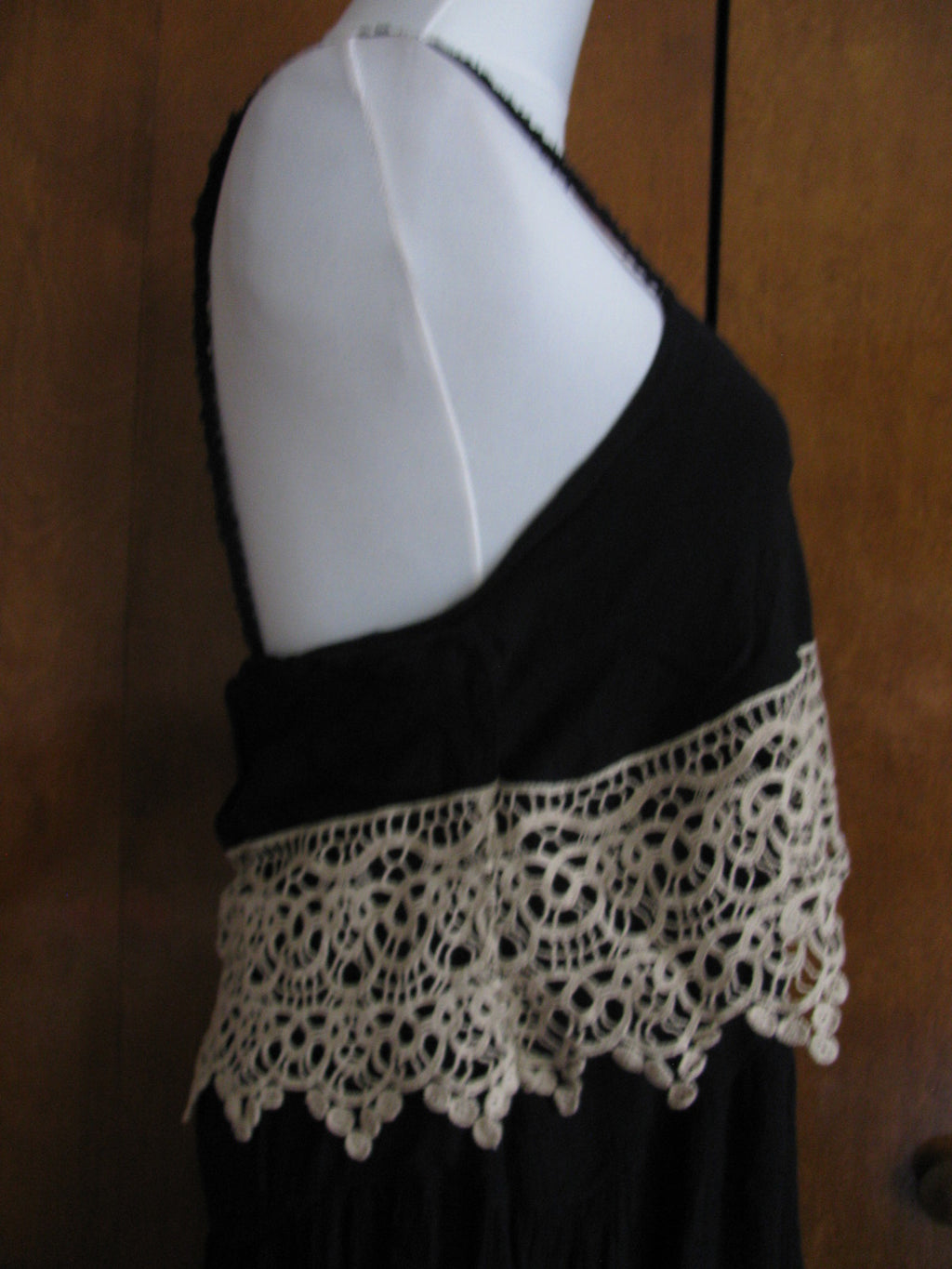 Free People Womens Asymmetric Black Decorated Embroidered Soft Rayon NWT Dress S