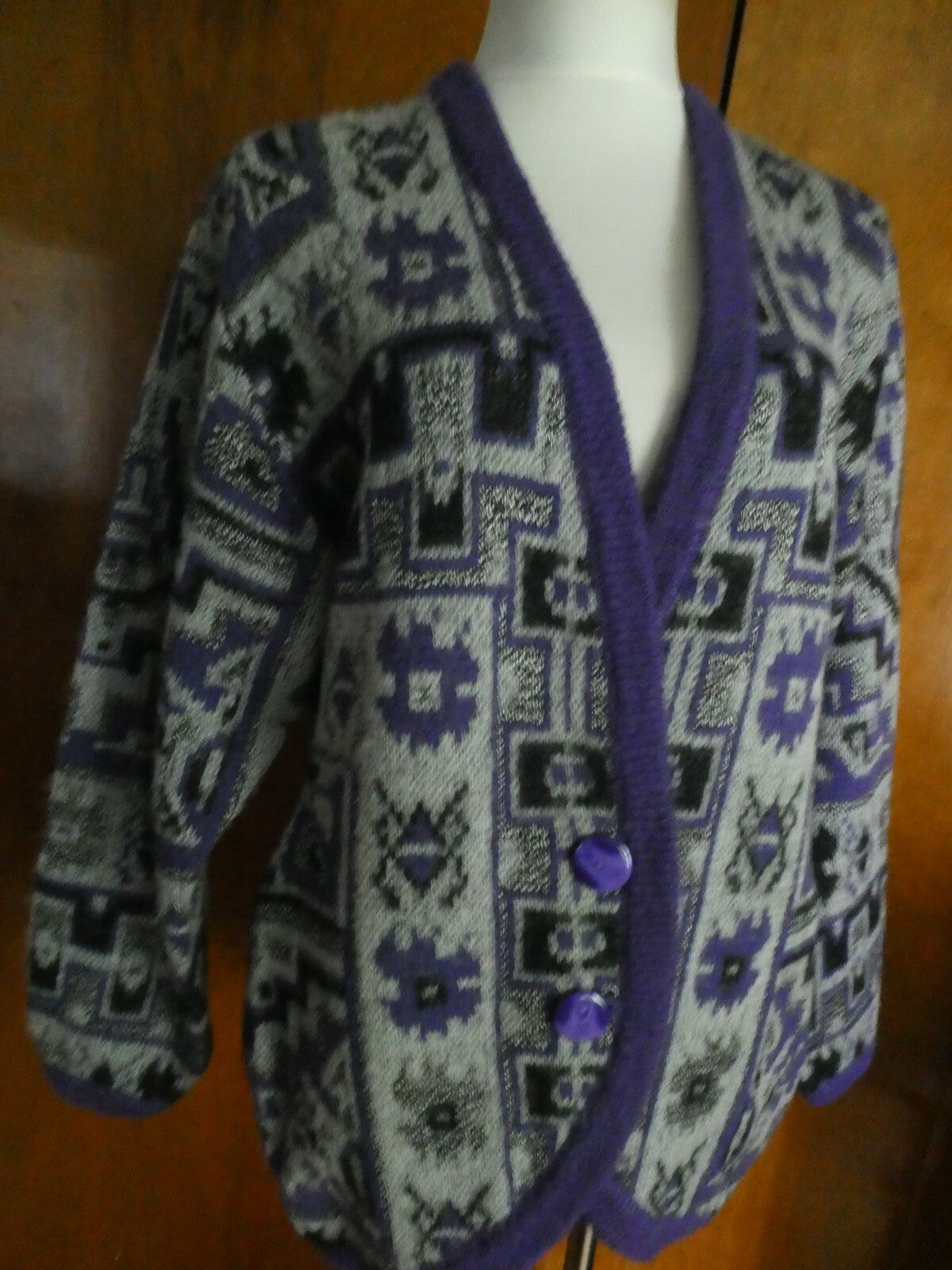 Vintage Wool Blend Sweater/Cardigan Ladies Fashion S.K.V.J. Medium