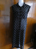 Free People women's black combo sleeveless snap-on full length sheer dress Large