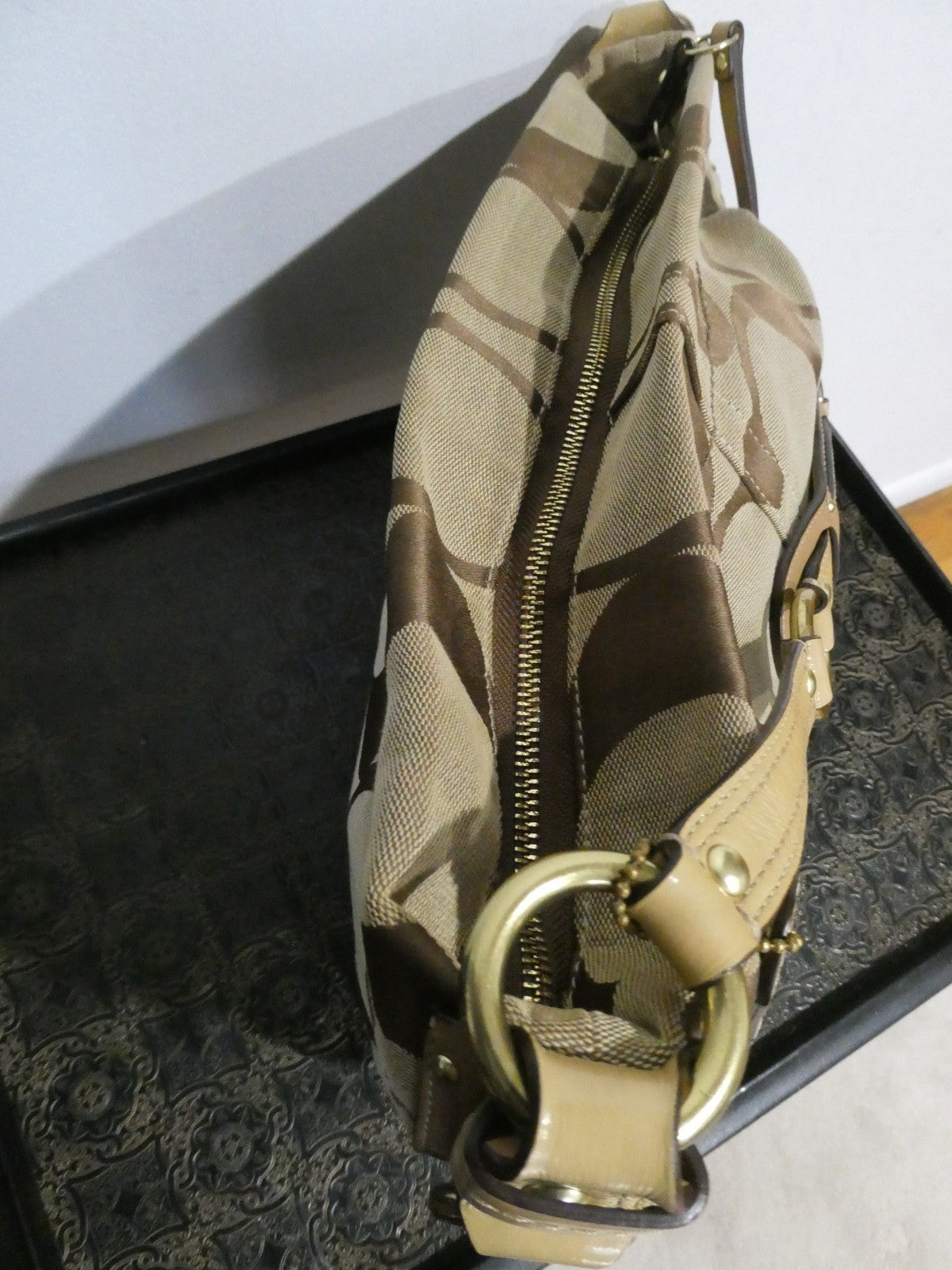 Vintage Coach Authentic Handbag/Purse/Shoulder Bag Canvas, Leather E087312873