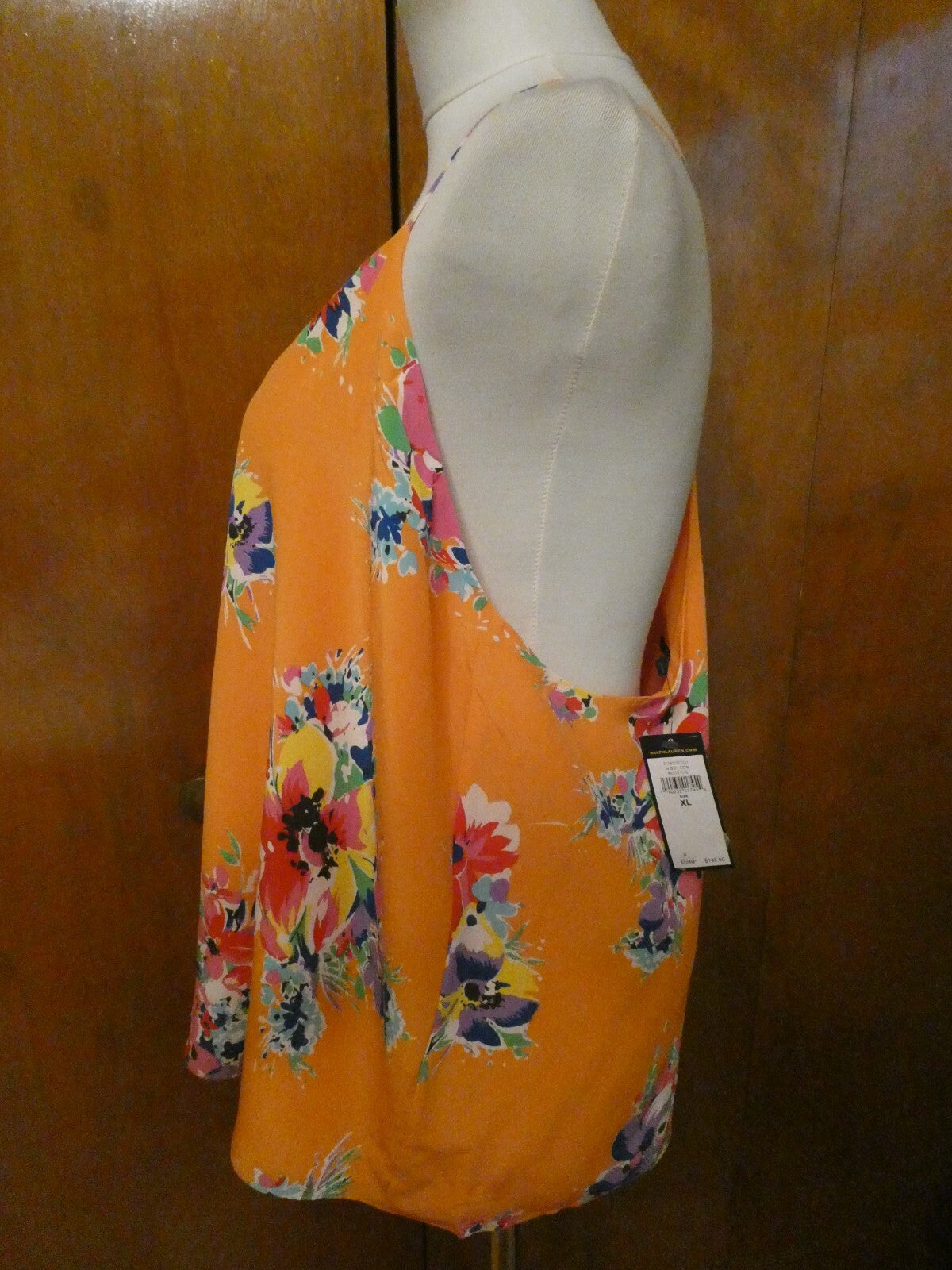 Polo Ralph Lauren Multicolor Women's Lined Evening 100% Silk Tank Top US XL