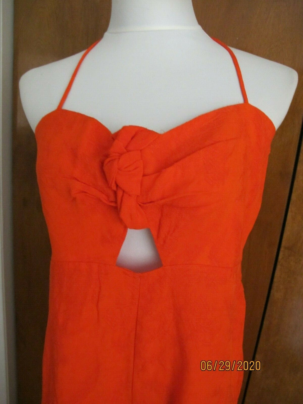 Anthropologie Elevenses Women's Red Linen Blend Jumpsuit 12