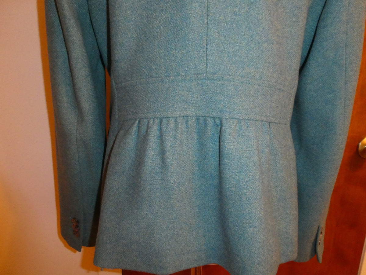 Talbots Women’s Blazer Size 8 Teal Wool Blend Career Business Jacket Lined