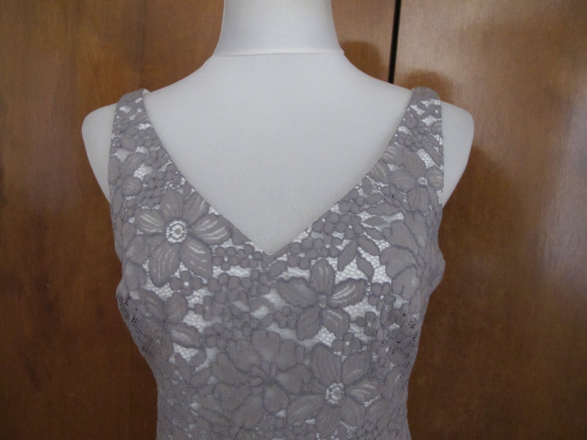 Ralph Lauren women's ivory lined lace crafted evening dress New