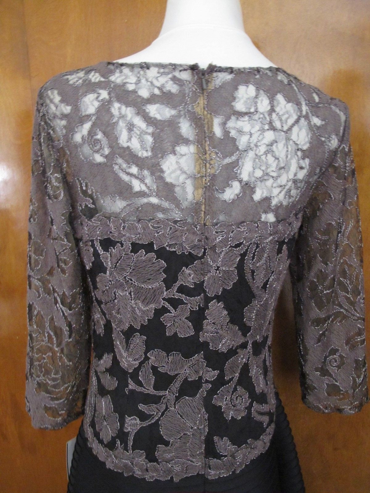 Tadashi Shoji women’s black with mesh A-Line New evening dress New