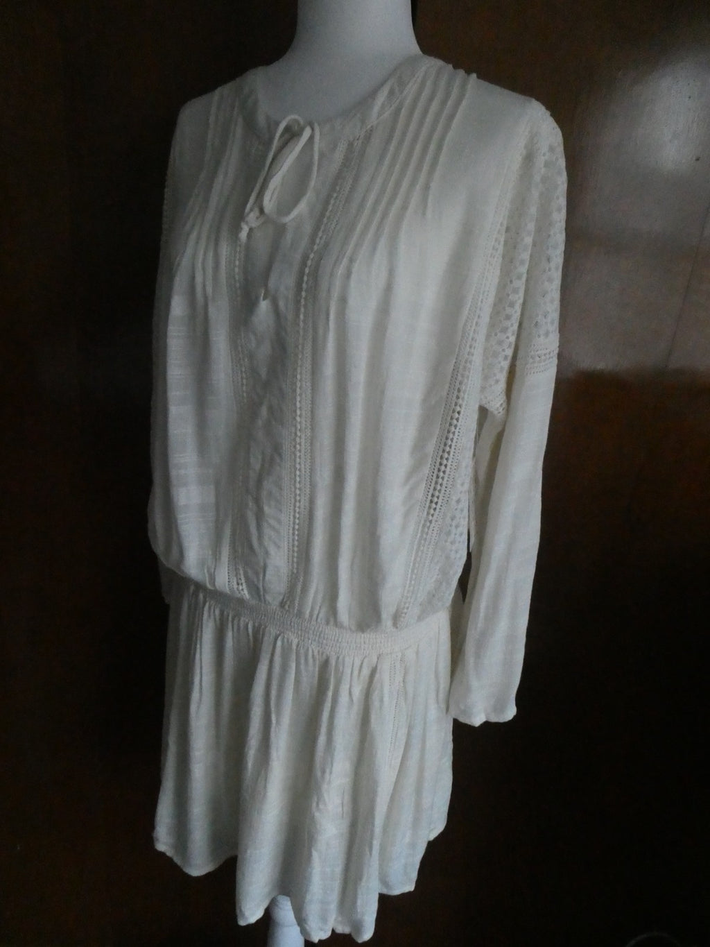 Free People women’s ivory 3/4 sleeves lined sweater dress size large