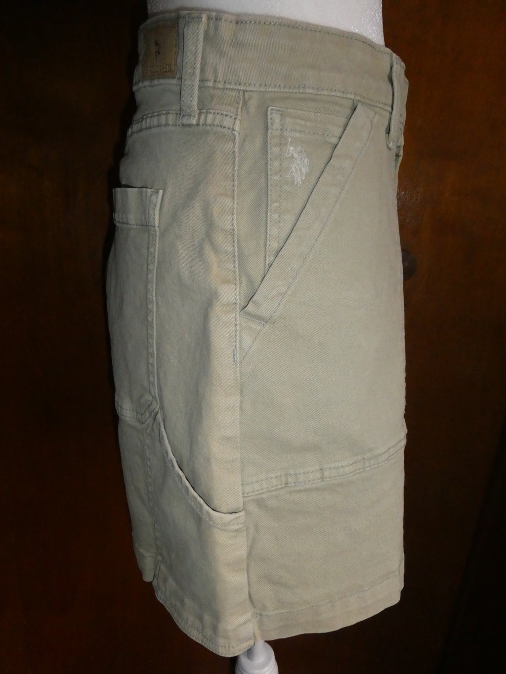 U.S. Polo Assn Women Bermuda Shorts Size 16 High Rise Khaki Style 216652YA