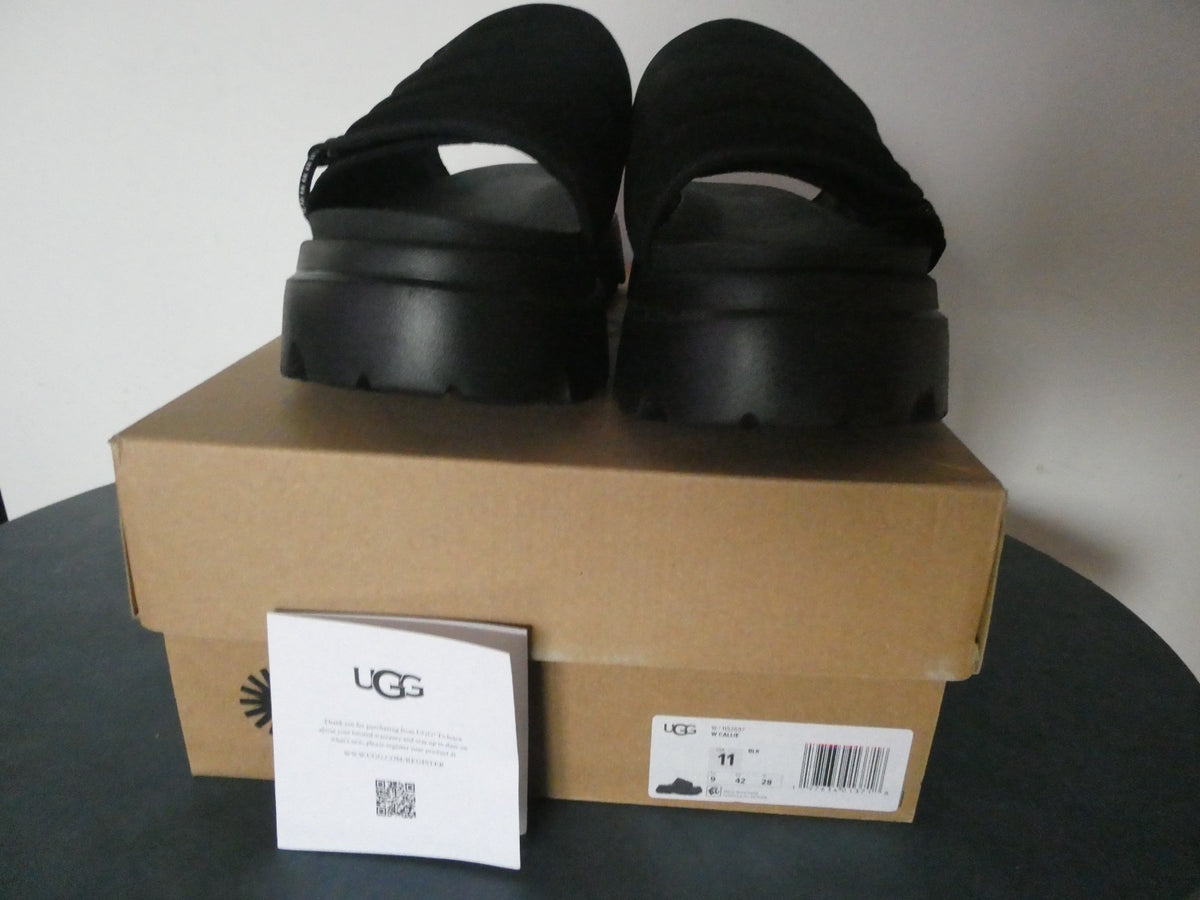 UGG Callie Platform Slide Sandals Black Women US 11 EU 42 New Chunky Lug Sole