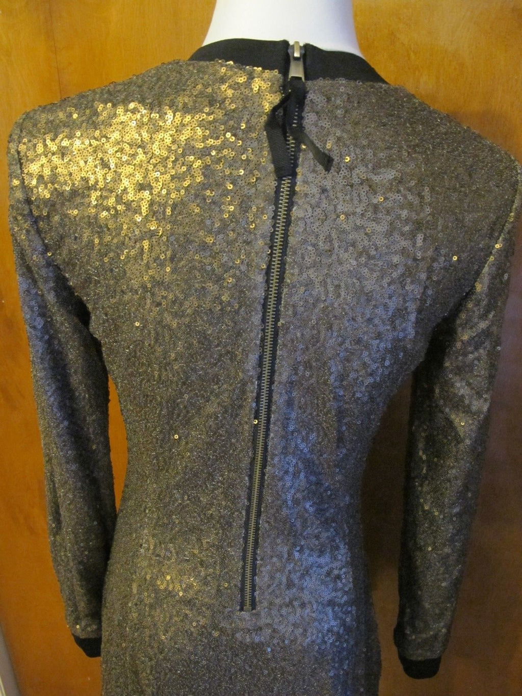 Rachel Roy Women’s Gold Sequin Fit Flare Lined Evening Dress 