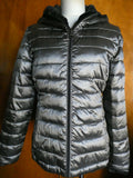 Andrew Marc Women's Gray/Black Reversible Puffer and Faux Fur Jacket Coat S/CH 