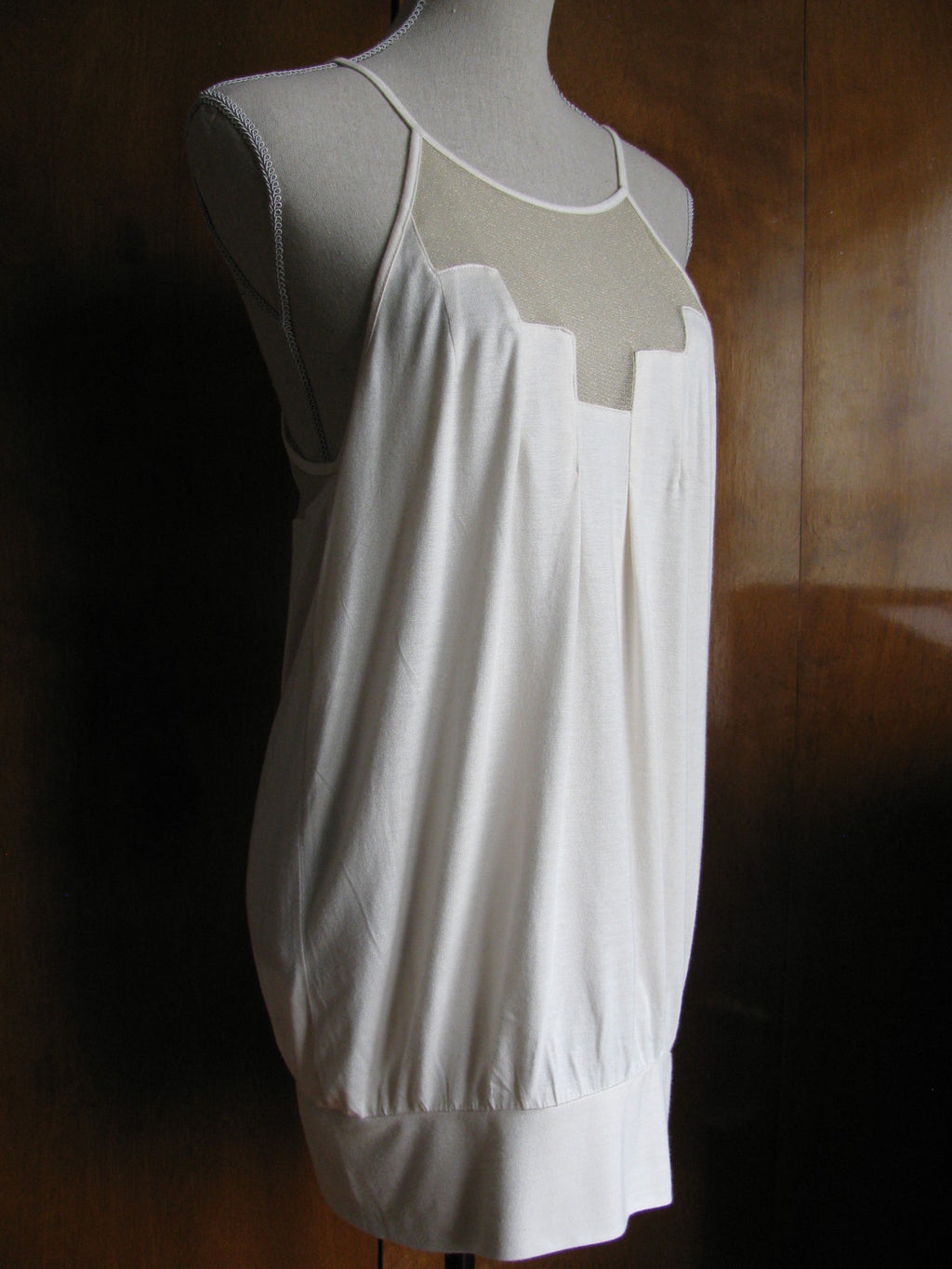 Anthropologie Delleta Women's Ivory Staggered Top New 