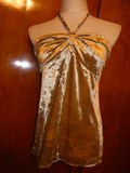 The Limited women's gold jersey halter neck top size large