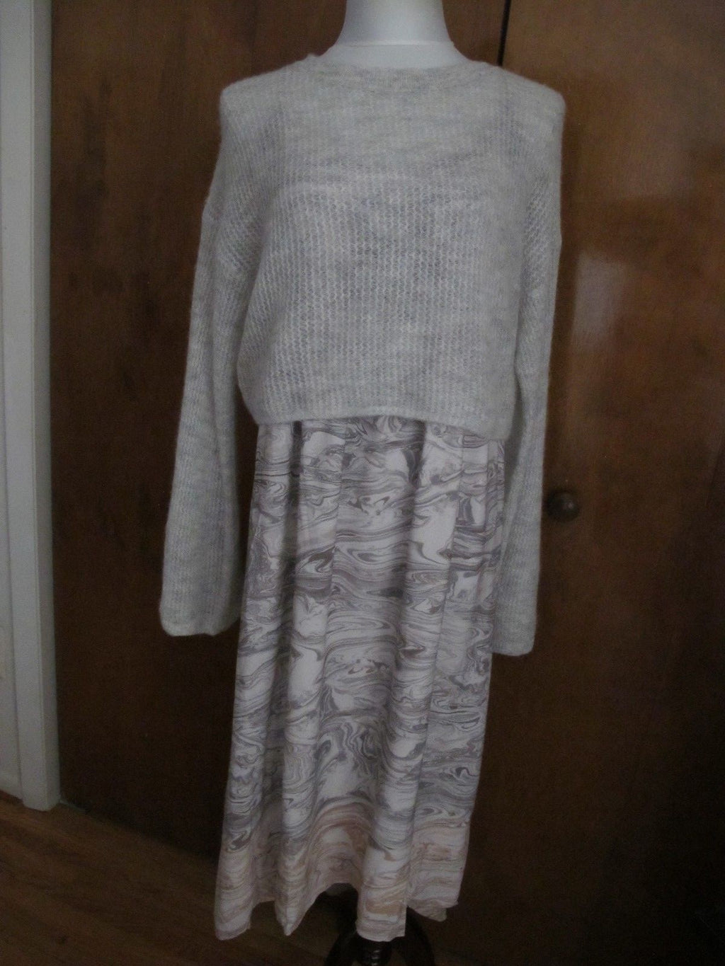 Anthropologie sleeping on snow womens multi colored dress with sweater New