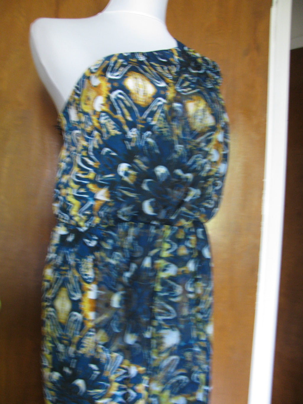 Buffalo women’s one shouldered teal combo mini dress size large NWT